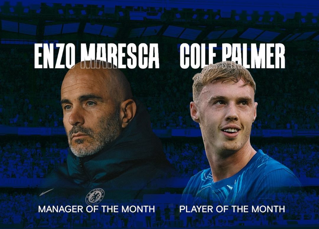 "Enzo Maresca and Cole Palmer awarded Manager and Player of the Month respectively."