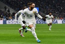 Adrien Rabiot celebrates his goal against Italy