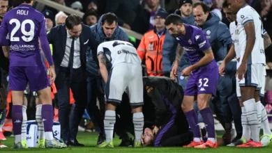 Inter and Fiorentina players rally around injured Bovi