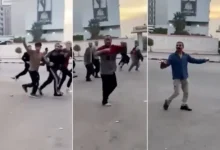 The moment detainees leave a prison in the Syrian capital, Damascus