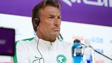 Herve Renard during a conference for the Saudi national team