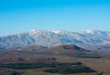 General view of Mount Hermon in the occupied Syrian Golan Heights