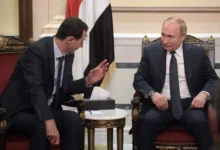 Assad during his reception of Putin in Damascus in early 2020