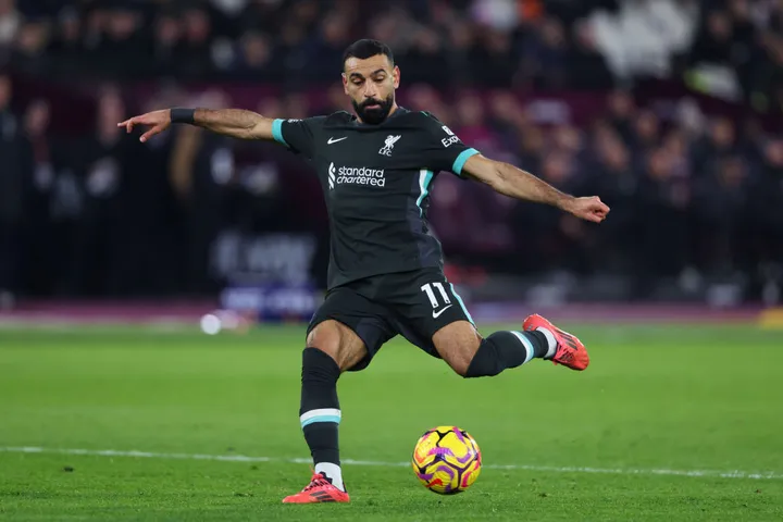 Mohamed Salah during the Liverpool and Wolves match