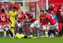 احتفال لاعبي مانشستر يونايتد