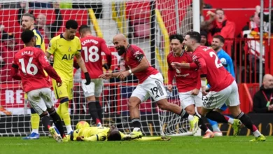 احتفال لاعبي مانشستر يونايتد