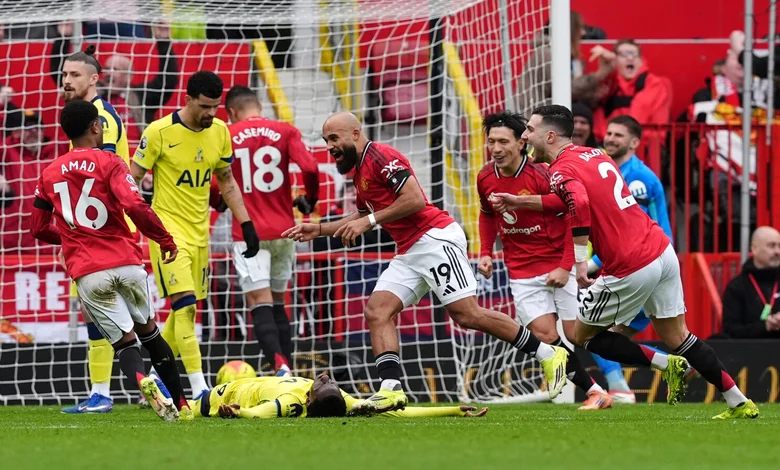 احتفال لاعبي مانشستر يونايتد